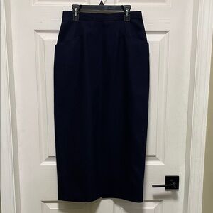 St Michael | Pure New Wool | Navy | Pencil | Ex Long Length | Skirt | Size 12
